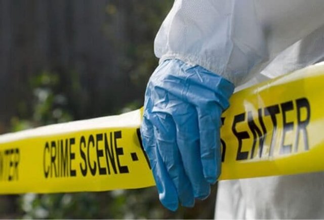 Area requiring biohazard decontamination before cleanup