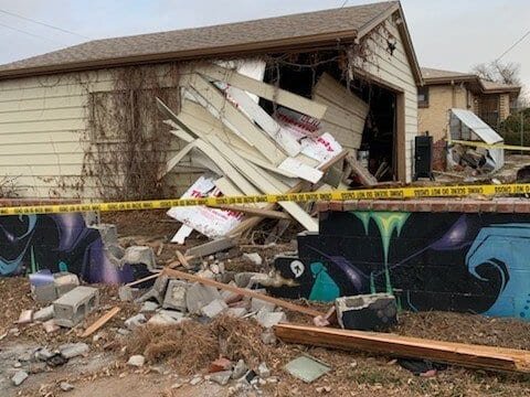 Before: a property left open and exposed after damage