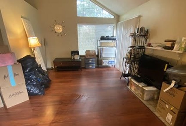 The same style of room cleared and cleaned after hoarding cleanup
