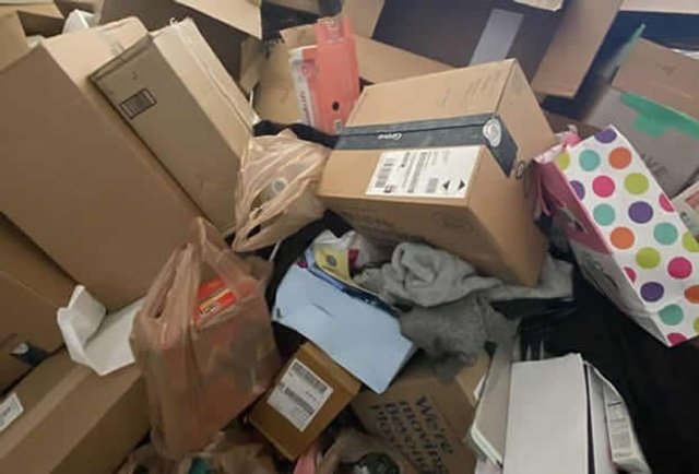 Cluttered room before hoarding cleanup