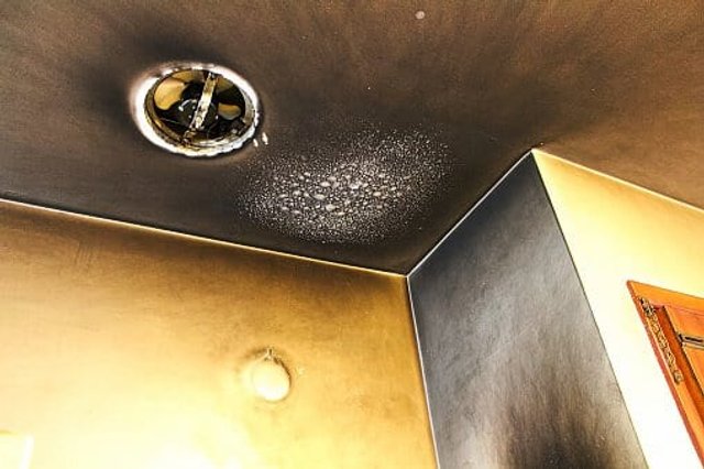 Room with smoke and fire damage
