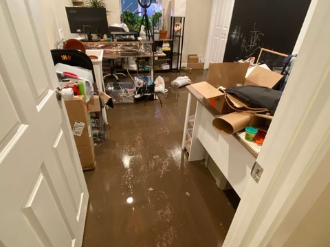 Significant water damage at a Fort Collins property before restoration