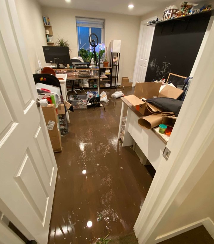 Significant water damage at a Fort Collins property before restoration